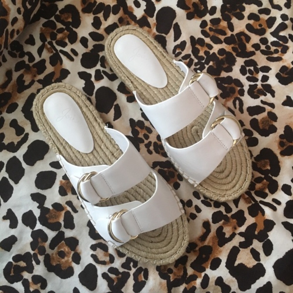 Joie Cagney Espadrille Slide Sandals White Sz 36 - Picture 4 of 9